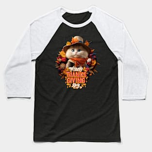 Thanksgiving cats Baseball T-Shirt